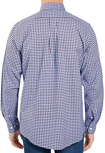 Member's Mark Stretch Oxford Long Sleeve Shirt Blue/Red Plaid Large - Picture 2 of 2