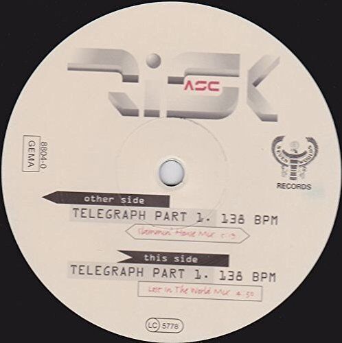 Risk ASC | 12" | Telegraph part 1 (Slammin' House/Lost in the World Mixes) - Picture 1 of 1