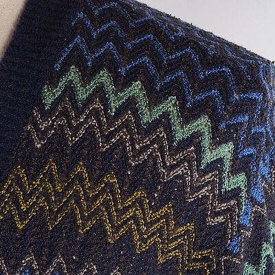 Missoni Uomo Mens Vintage 80s 90s Knit Multi Zig Zag Missoni Uomo Mens Vintage 80s 90s Knit Multi Zig Zag