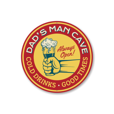 Man Cave Cold Drinks Good Times Sign, Pub Sign, Bar Aluminum Sign