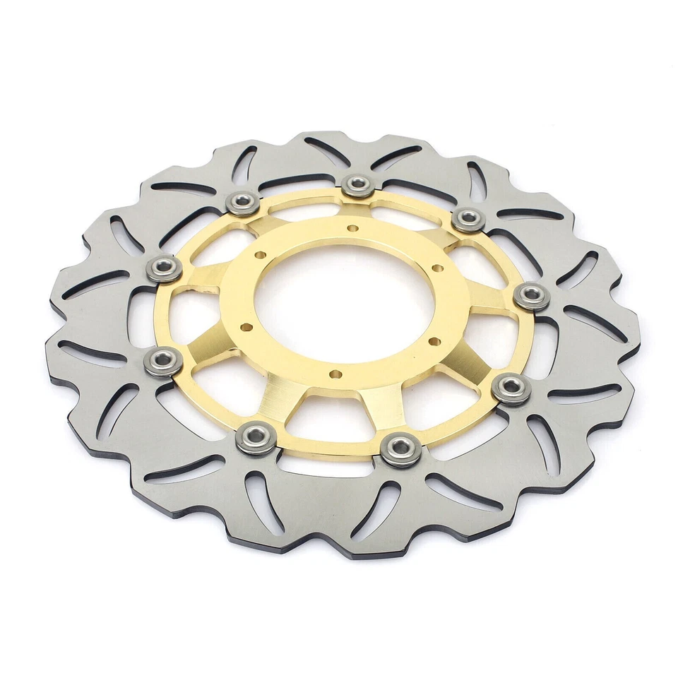  2 Front Brake Disc Rotors For Honda CBR 600 RR 2003-2021 Wave Rotors Gold - Image 4 of 4