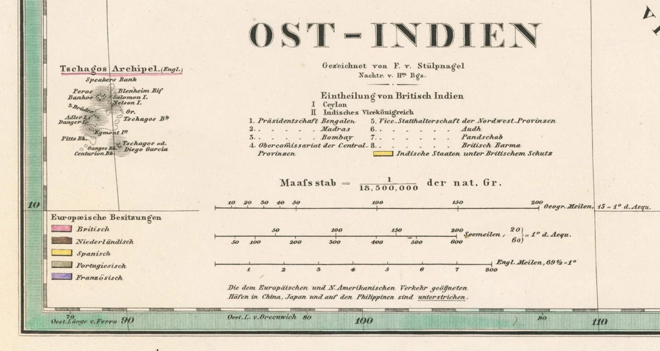 Antique Map "Ost-Indien" (East Indies) Stieler - Berghaus, 1870 - Image 3 of 4