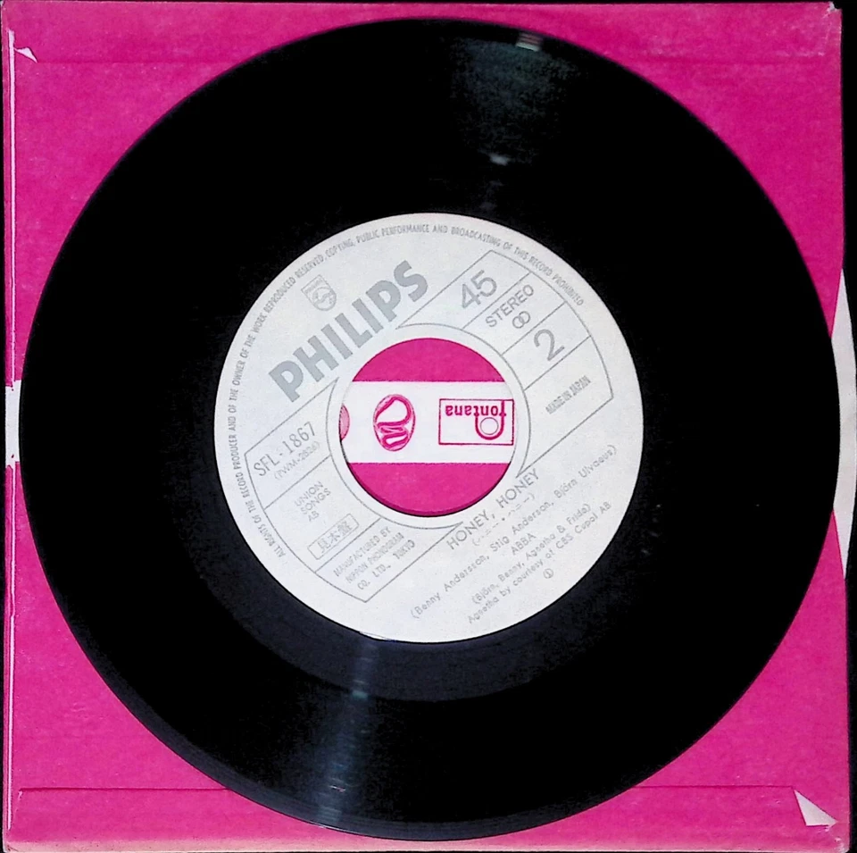ABBA – Hasta Manana / Honey Honey 7" Japan Philips – SFL-1867 PROMO 1974 EX - Image 4 of 4