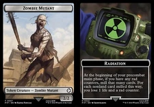 4x Zombie Mutant/Radiation Token, Fallout Tokens, MTG, 4 pack, Magic