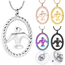 Peace Dove Urn Necklace Stainless Steel Pet Cremation Pendant Ashes Necklaces