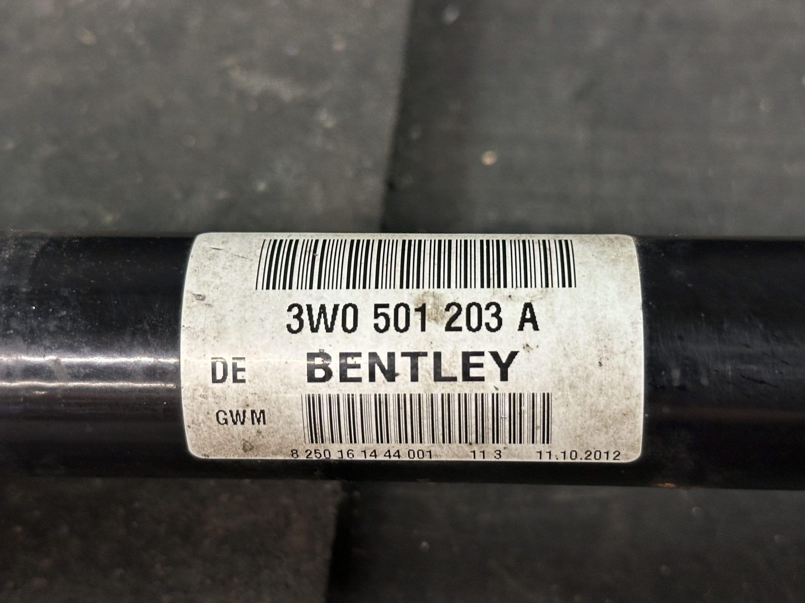 11-18 BENTLEY CONTINENTAL GT AWD REAR LEFT DRIVER SIDE AXLE SHAFT 3W0501203A