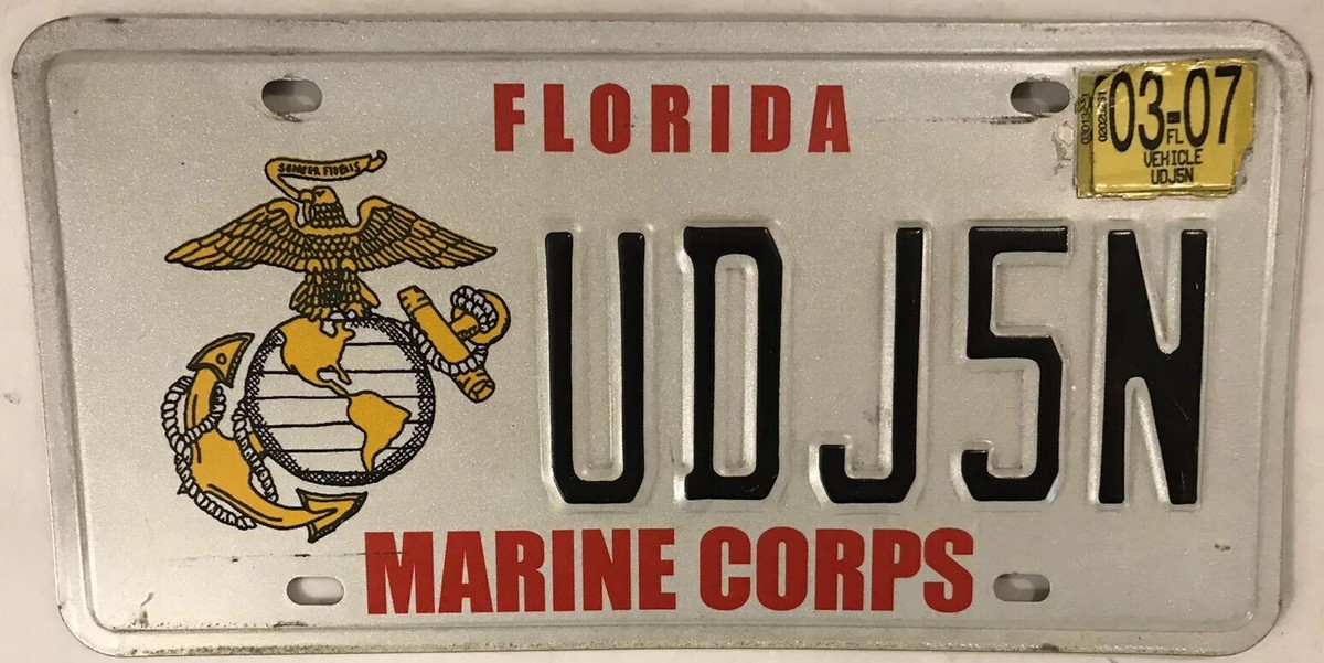 U.S. MARINE CORPS VETERAN license Plate USMC Marines Jarhead Devil