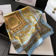 2024 Women's 70x70cm Silk Scarf Fashionable Pashmina Shawl Luxury Bandana