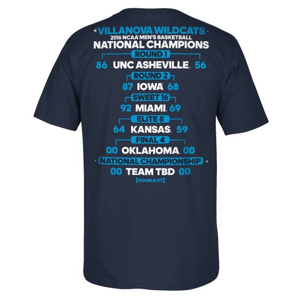 Villanova Wildcats NCAA Adidas 2016 National Champions Men's Navy Blue  T-Shirt