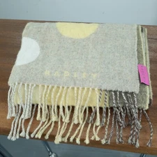 RADLEY Women's Big Polka Dot Reversible Wool Beige Scarf Size: 165cm