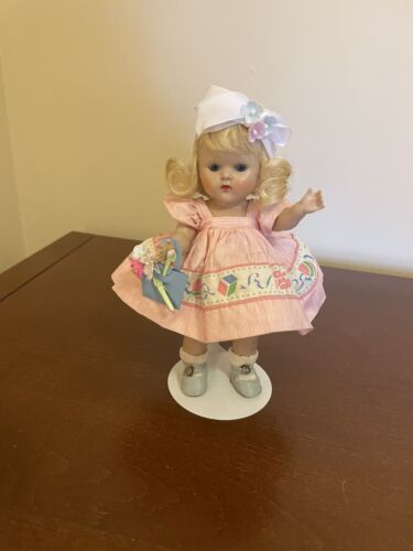Vogue Ginny Doll wearing a 1953 Dawn Dress that is Vogue tagged - Photo 1/7