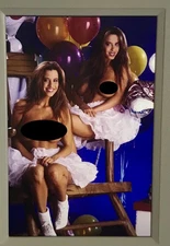 35mm Color Slide - Busty Carmen Carla Morrell Twins Original Pinup Models