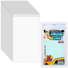 50 Pcs Resealable Graded Comic Book Bags,Clear Plastic 8.9x13.6, Clear