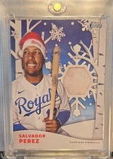 2021 Topps Holiday - Walmart Mega Box Holiday Relics Salvador Perez #48/75 (MEM)