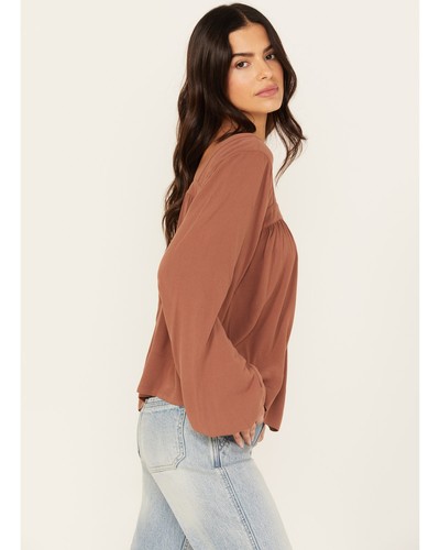 Cleo + Wolf Women's Long Sleeve Flowy Blouse - CLFA23W68-CFE X-Large - Picture 2 of 4
