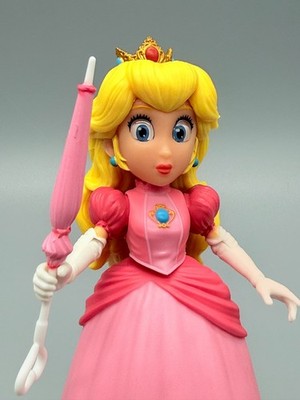 PRINCESS PEACH 5'' Super Mario Bros Movie Jakks Pacific Figure Pink Umbrella RARE