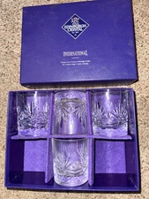 Edinburgh Crystal HOLYROOD  Double Old Fashioned - Set/3 - 3in.× 2 3/4in. Signed