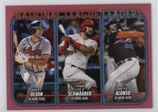 2024 Topps Series 1 Mother's Day Hot Pink 33/50 Matt Olson Pete Alonso #260 e2p
