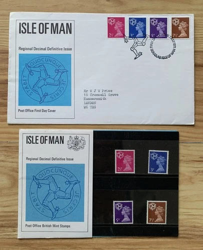 Isle of Man 1971 Regional Decimal Definitive Presentation Pack & First Day Cover