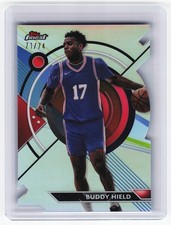 2023-24 Finest #19 Buddy Hield Refractors Die Cut #/74 Philadelphia 76ers