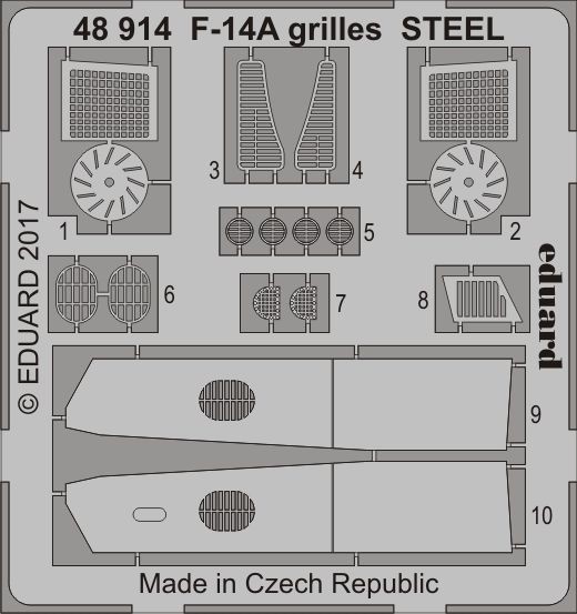 Eduard Accessories 48914 - 1:48 F-14A Grilles Steel For Tamiya - ÄTzsatz - Neu-image