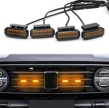 4PCS Universal ClipOn LED Amber Grille Lights with Wiring Harness  Fuse