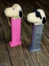 Lot of 2 Vtg Pez Dispensers Snoopy  Joe Cool Sunglasses Peanuts Pat. 4.966.305