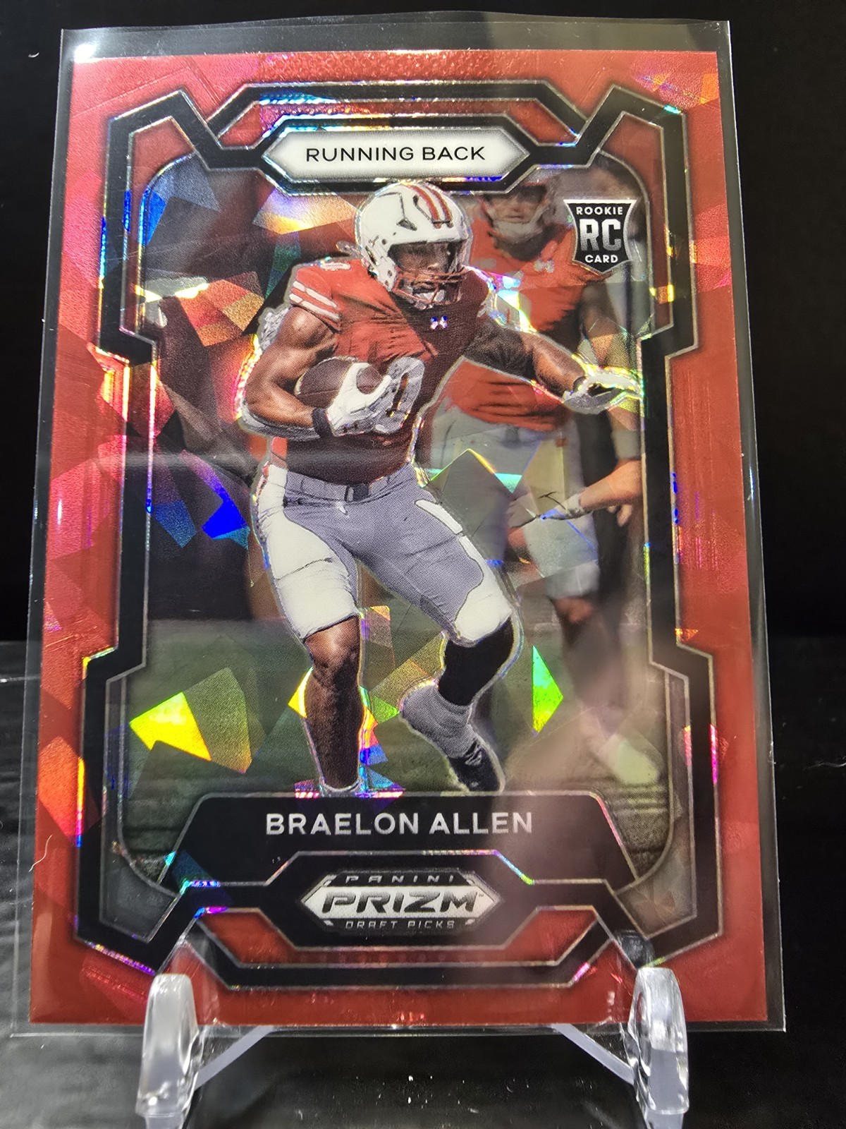 2024 Panini Prizm Draft Picks - Braelon Allen #129 Red Cracked Ice (RC)