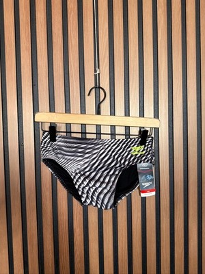 New Speedo Bikini Bottoms Womens Black White Abstract Swimming Endurance