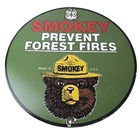 Vintage Smokey Bear Prevent Forest Fires Porcelain Sign - Classic Bear Sign