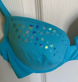 Vintage Lise Charmel 2 Piece Blue Bikini Swimsuit Size S Small Women&rsquo;s