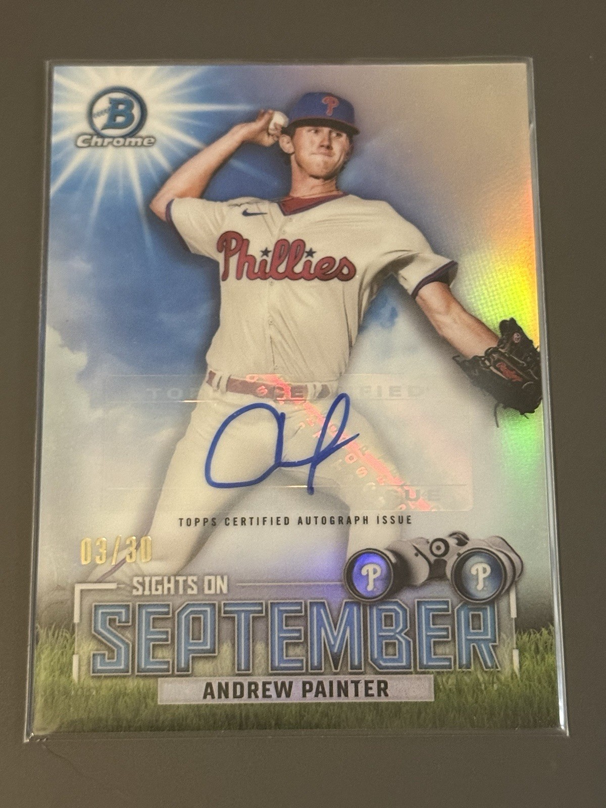 2023 Bowman Chrome Phillies Sights on September Andrew Painter 3/30 AUTO