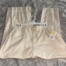 A New Day Women's Cotton High-rise Wide Leg Cropped Pants - Cream