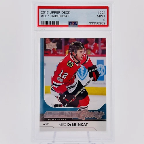 Alex DeBrincat RC PSA 9 💎 2017-18 Upper Deck #221 Young Guns Blackhawks Rookie