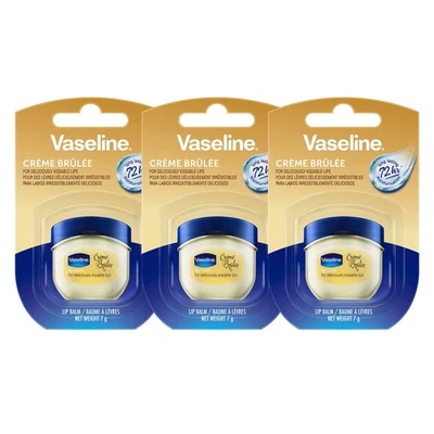Vaseline Lip Therapy Crème Brûlée, Baume à Lèvres Nourrissant, Lot de 3 (3 x 7g) - Photo 1/4