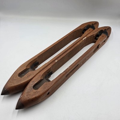 2x Vintage Holz Webstuhl Weben Fliegen Shuttles
