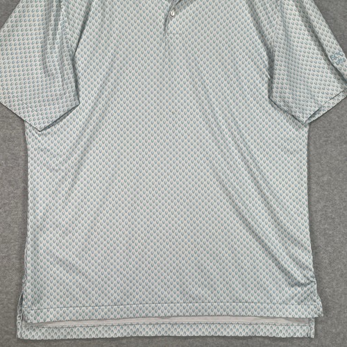 Polo Peter Millar M bianca estiva comoda teschio AOP performance geometrica - Foto 3 di 10