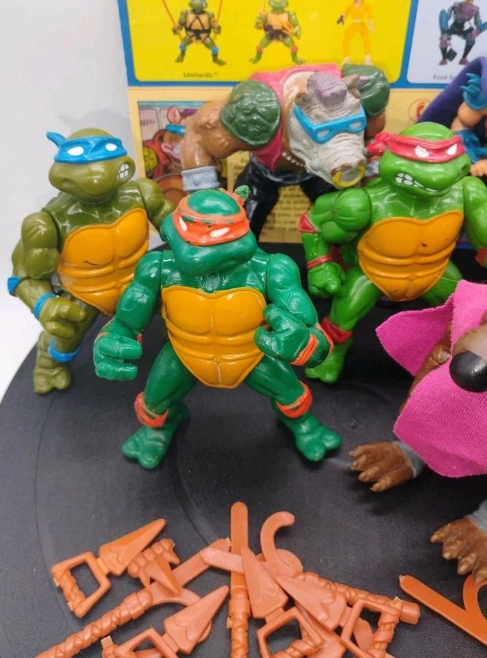 Serie 7 figuras 1988 25 piezas TMNT Teenage Mutant Ninja Turtles 10 espalda vintage Foto 2 de 4