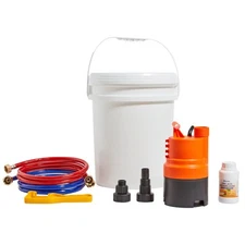 Uimoso Tankless Water Heater Flushing Kit w/ Pump & 5 Gallon Pail & Descaling