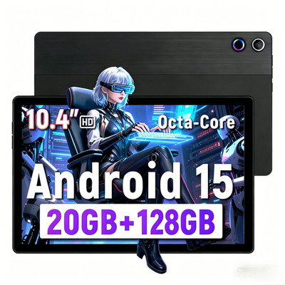 Urao 2026 New Android Tablet 20GB RAM 128GB ROM 5MP 8MP FHD Wifi-6, 10.4 inch