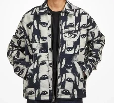 Levi's Skateboarding Garage Jacket X Roemello Ugale Eye Print Large Black White