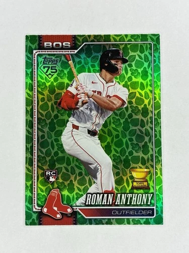 ROMAN ANTHONY 2026 TOPPS BASEBALL SERIES 1 EASTER HOLIDAY GREEN FOIL PARALLEL RC