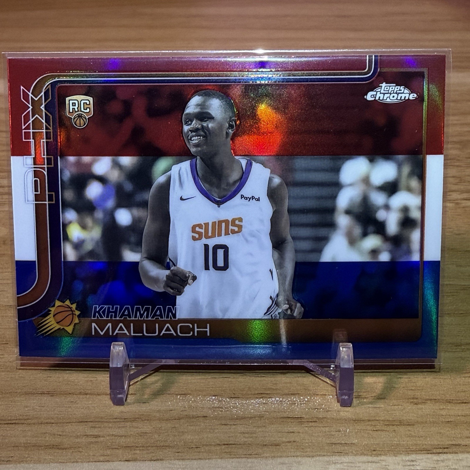 2025-26 Topps Chrome Khaman Maluach #260 Red White Blue Refractor Rookie Card RC