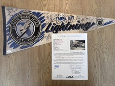 1993-94 Tampa Bay Lightning Multi Signed Pennant 25 Autos JSA LOA Denis Savard