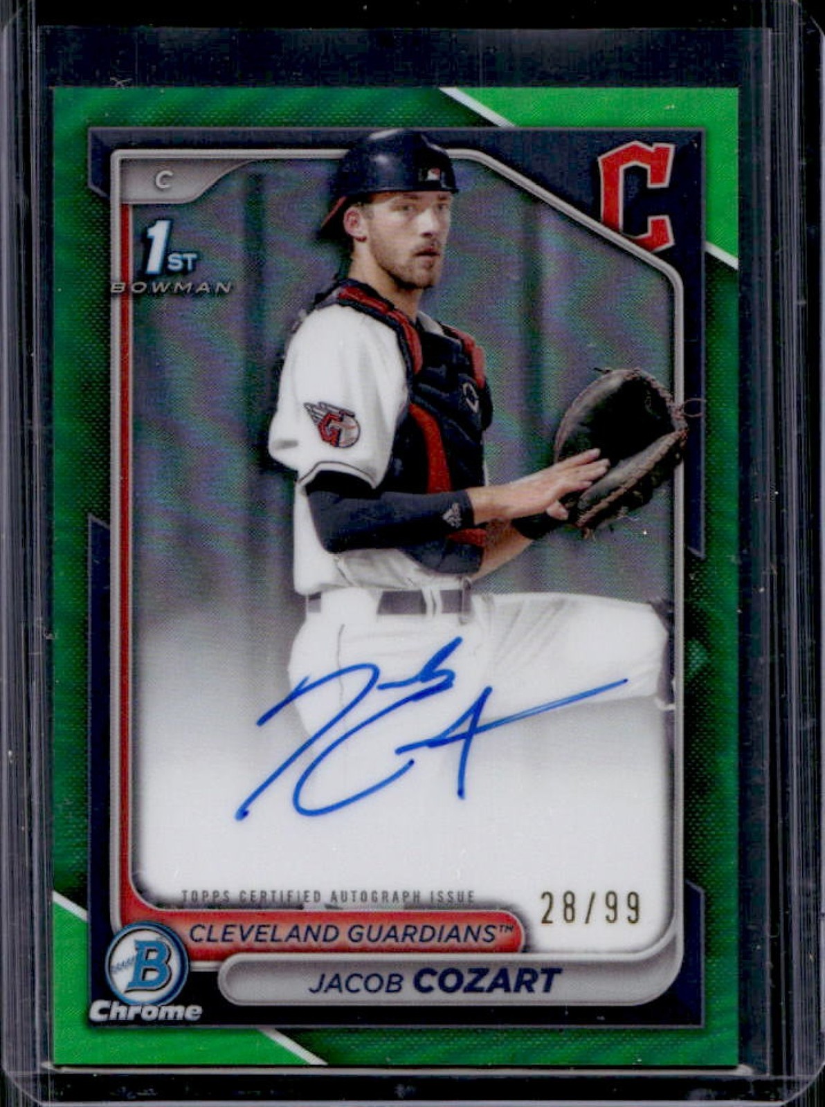 2024 Bowman Draft Jacob Cozart Chrome Auto Green Refractor 1st #/99 Guardians