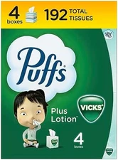 Puffs Plus Lotion with Vicks Facial Tissues 4 Cubes