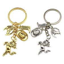 Western Themed Key Chain With Boot And Hat Design Fashionable Gift