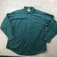 Woolrich Shirt Mens XL Green Sportsman Chamois Button Down Long Sleeve