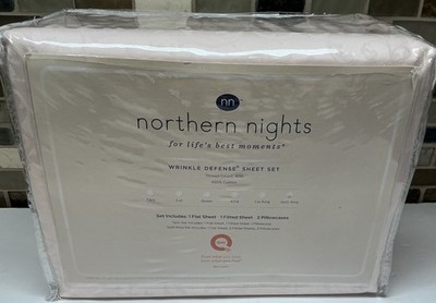 Northern Lights Blush Split King Sheet Set 100% Cotton 400 Thread Count QVC New