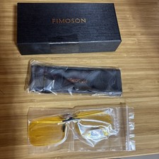 Clip on Fimoson Polarized Night Vision Driving Glasses Wear Over Eyeglasse